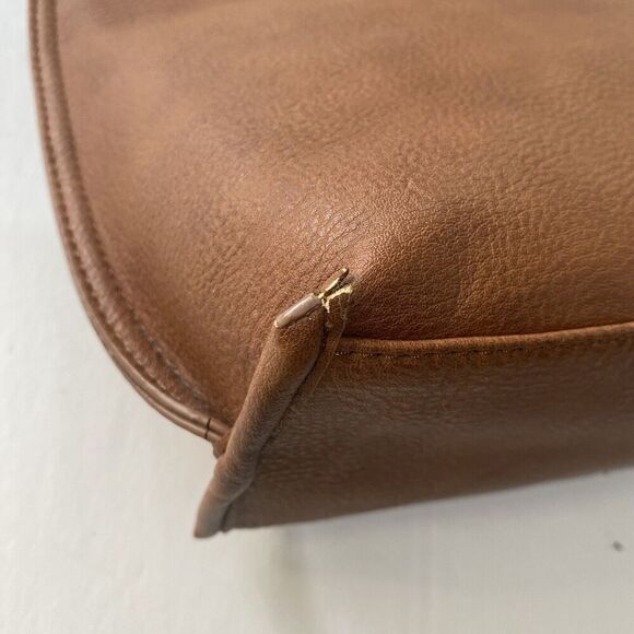 Steve Madden Brown Tote Double Handled Inside Zipper Pocket 2 Open Pockets Large - Picture 5 of 14